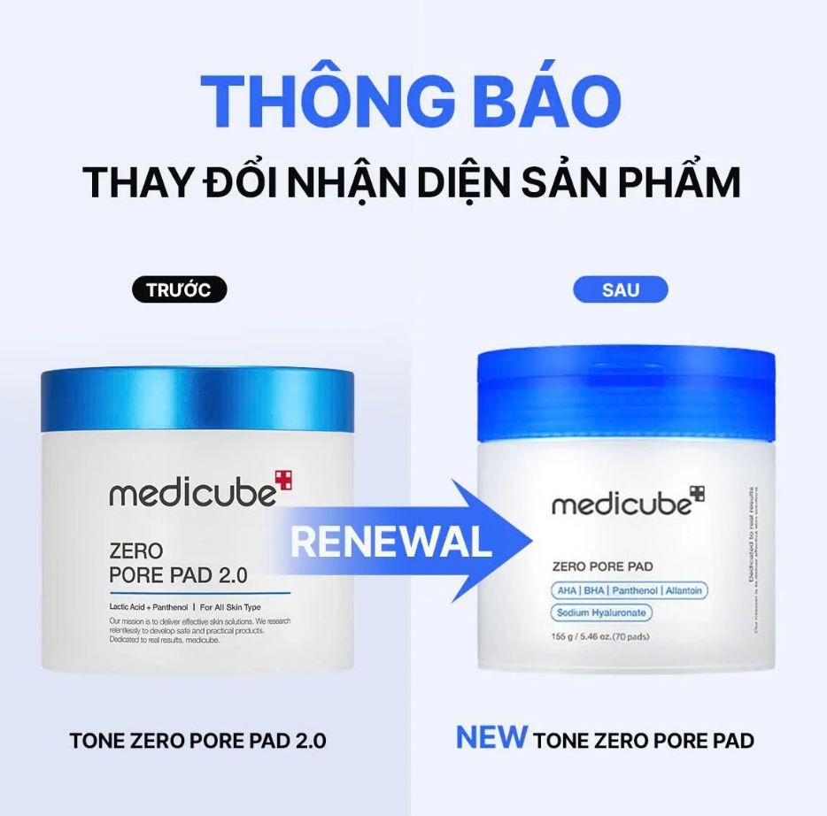 Toner Pad Hỗ Trợ Thu Nhỏ Lỗ Chân Lông, Mềm Mịn Da Medicube Zero Pore Pad 2.0 (70 miếng)