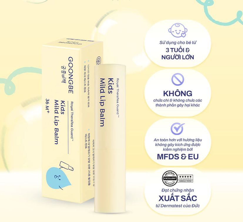 Son Dưỡng Môi Cho Bé Goongbe Kids Lip Balm (36M+) 3g