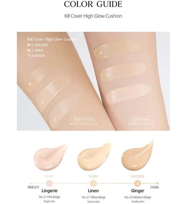 (KÈM LÕI) Phấn Nước Căng Bóng Da Clio Kill Cover High Glow Cushion SPF50+ PA+++ 14g*2