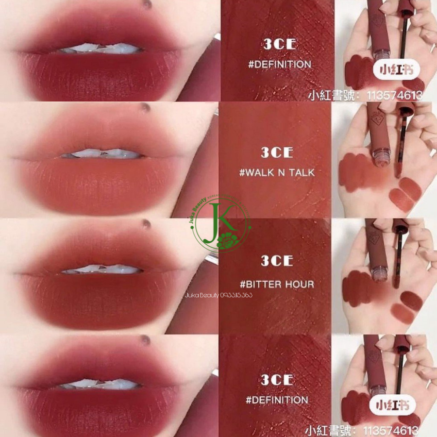 Son Kem Lì Lâu Trôi 3CE Velvet Lip Tint 4g