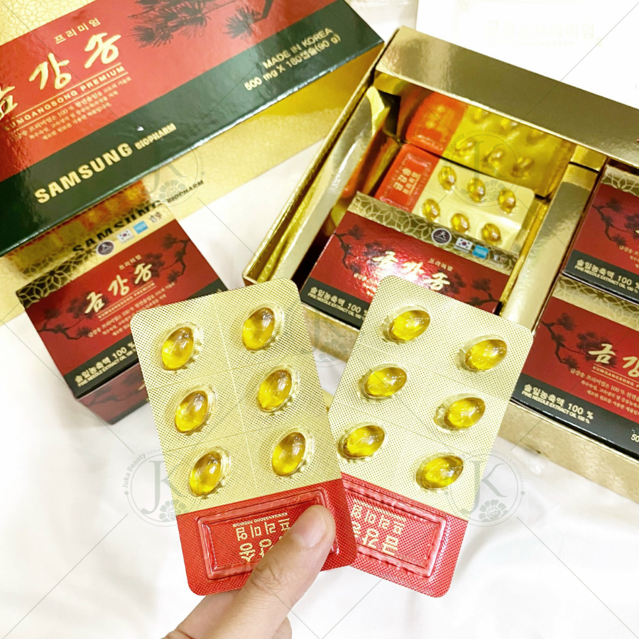 Viên uống tinh dầu Thông Đỏ chăm sóc sức khỏe Bio Pharm - Kumgangsong Premium (500mg*180 viên)