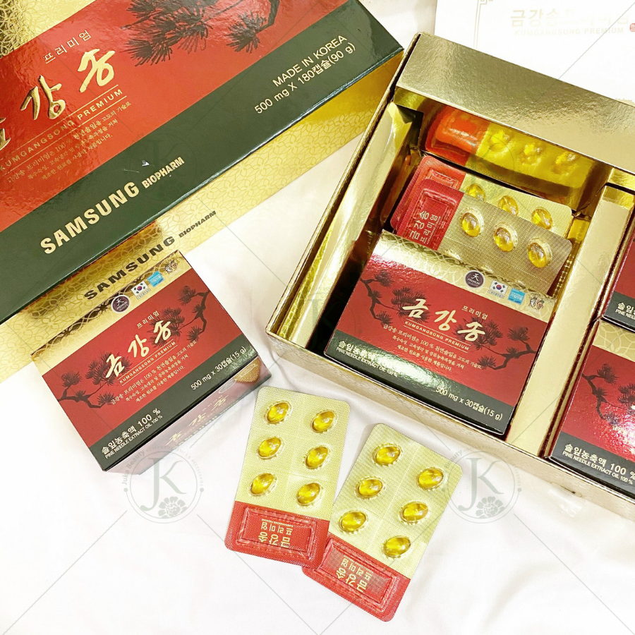 Viên uống tinh dầu Thông Đỏ chăm sóc sức khỏe Bio Pharm - Kumgangsong Premium (500mg*180 viên)