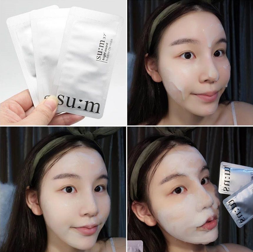  Sample Mặt Nạ Sủi Bọt Thải Độc Su:m37 Bright Award Bubble-De Mask Pack (Trắng/ Đen) 