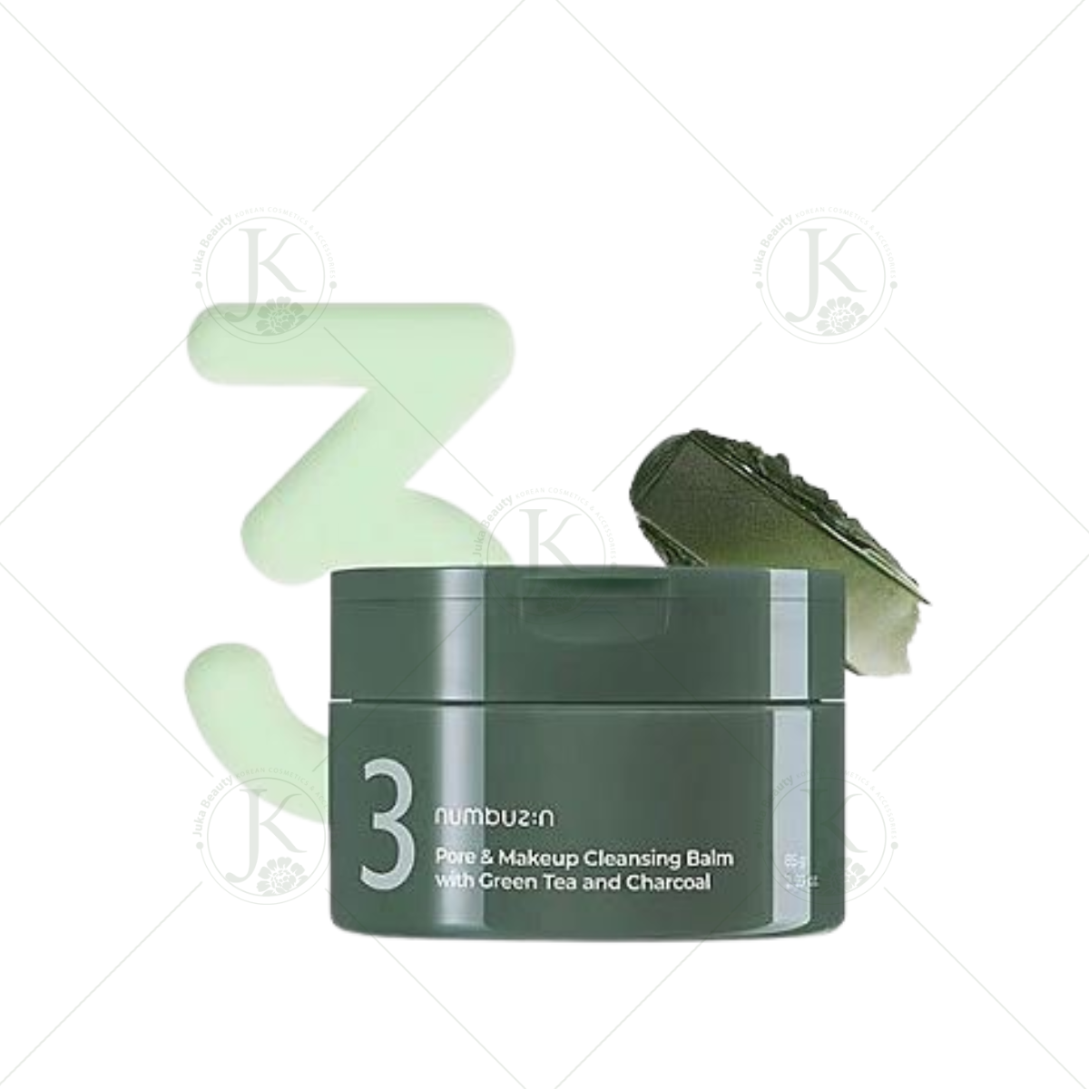 Sáp Tẩy Trang Sạch Mụn Đầu Đen Numbuzin No.3 Pore & Make Up Cleansing Balm With Green Tea And Charcoal 85g