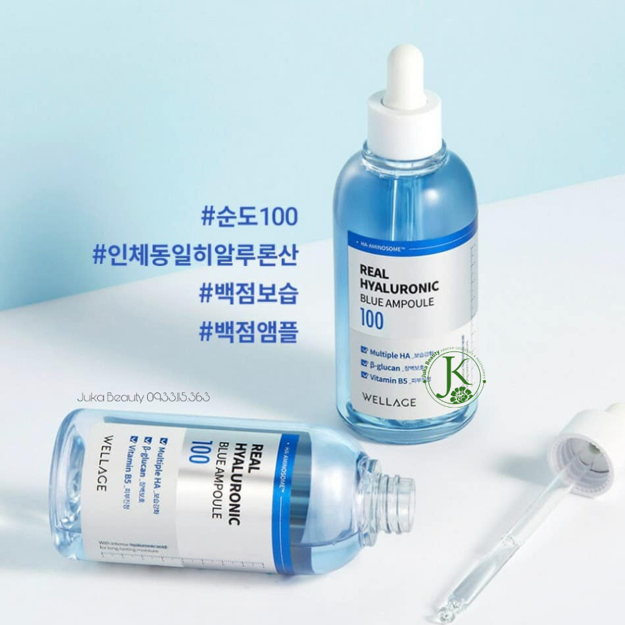 Tinh Chất Siêu Cấp Nước, Phục Hồi Da Căng Bóng Wellage Real Hyaluronic Blue Ampoule 75ml