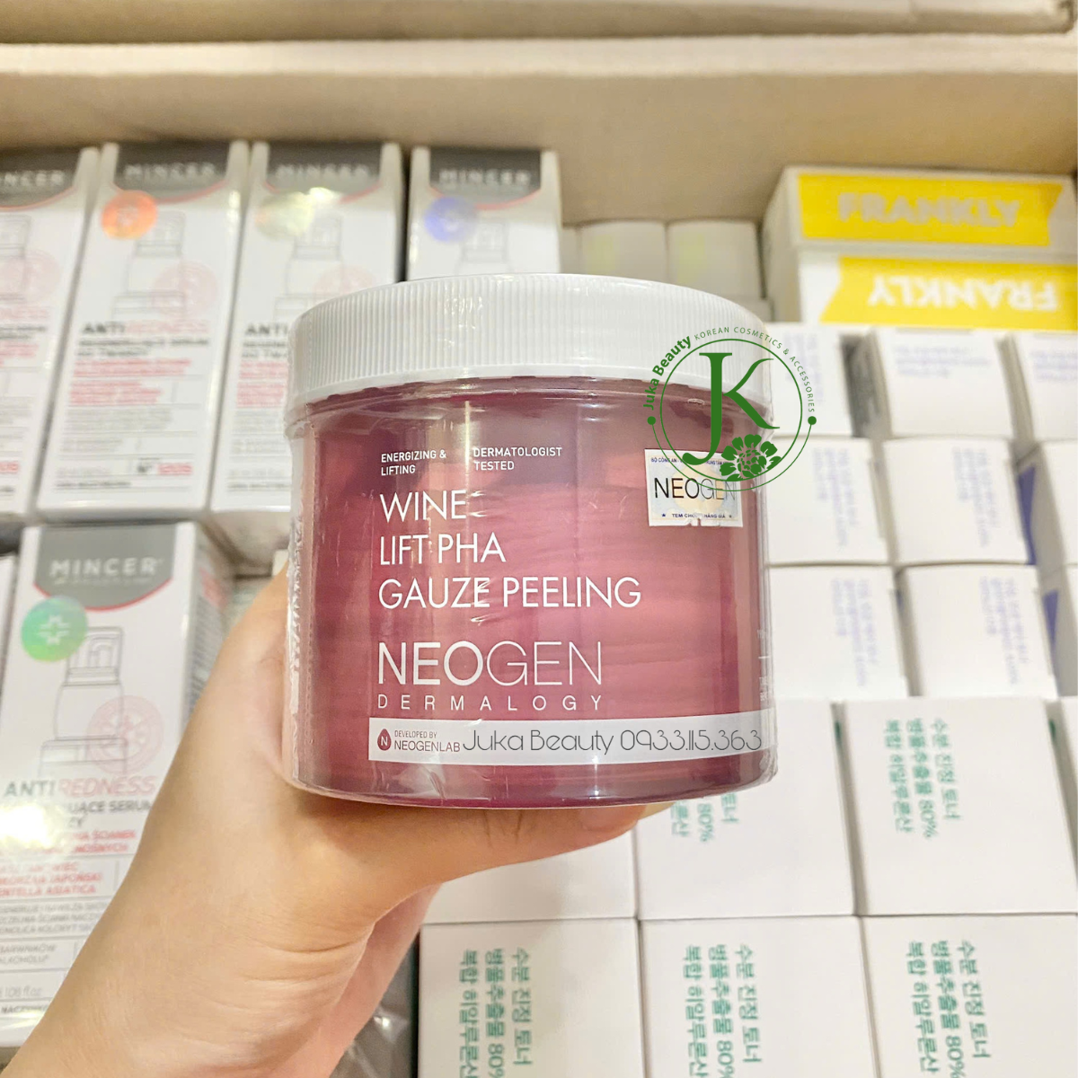 Toner Pad Rượu Vang, Tẩy Da Chết Neogen Wine Lift PHA Gauze Peeling 190ml (30 miếng)