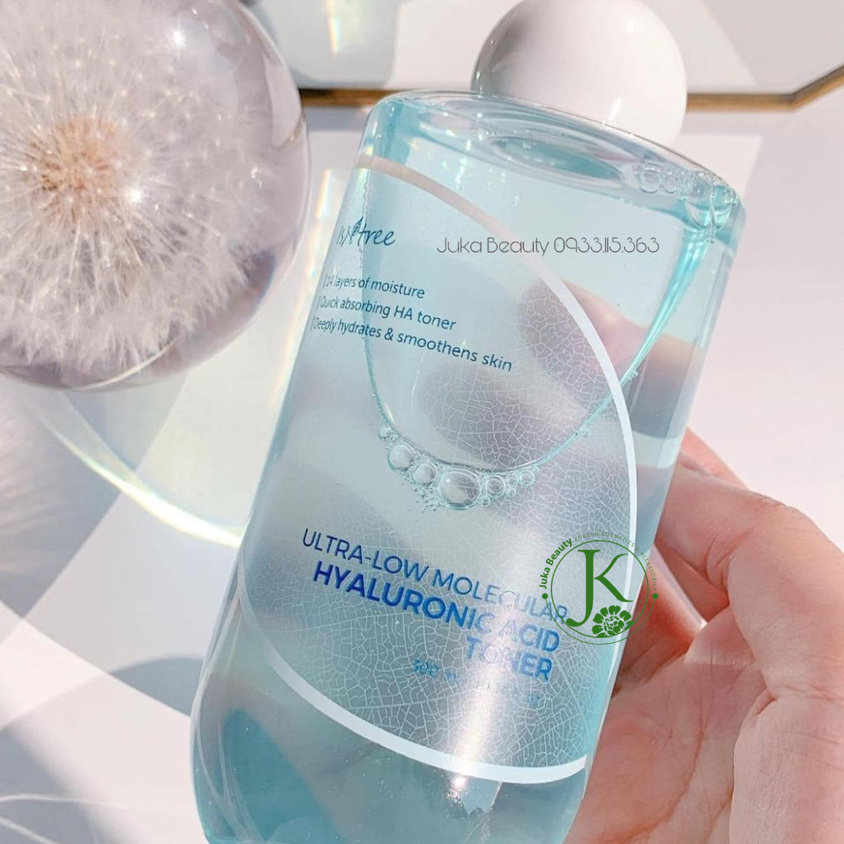 Nước Hoa Hồng Cấp Nước Chuyên Sâu Isntree Ultra Low Molecular Hyaluronic Acid Toner 300ml