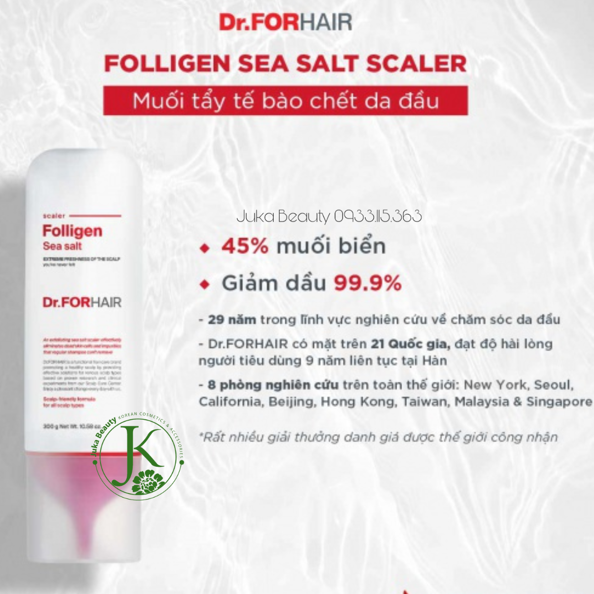 Tẩy Tế Bào Chết Da Đầu Muối Biển Giảm Gàu, Giảm Rụng Tóc DR.FORHAIR Folligen Sea Salt Scaler
