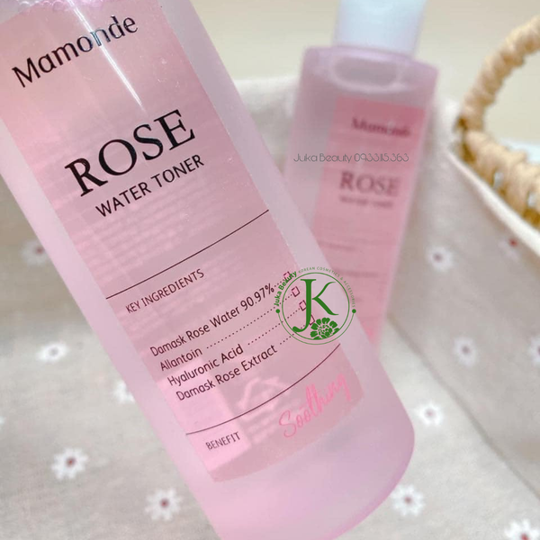  Nước Hoa Hồng Cấp ẩm, Dưỡng Trắng Mamonde Rose Water Toner 250ml 