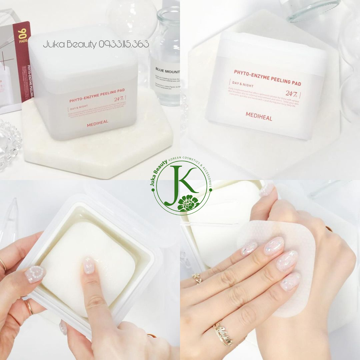 Miếng Bông Tẩy Da Chết, Dưỡng ẩm Mediheal Phyto Enzyme Peeling Pad 200ml (90 miếng)
