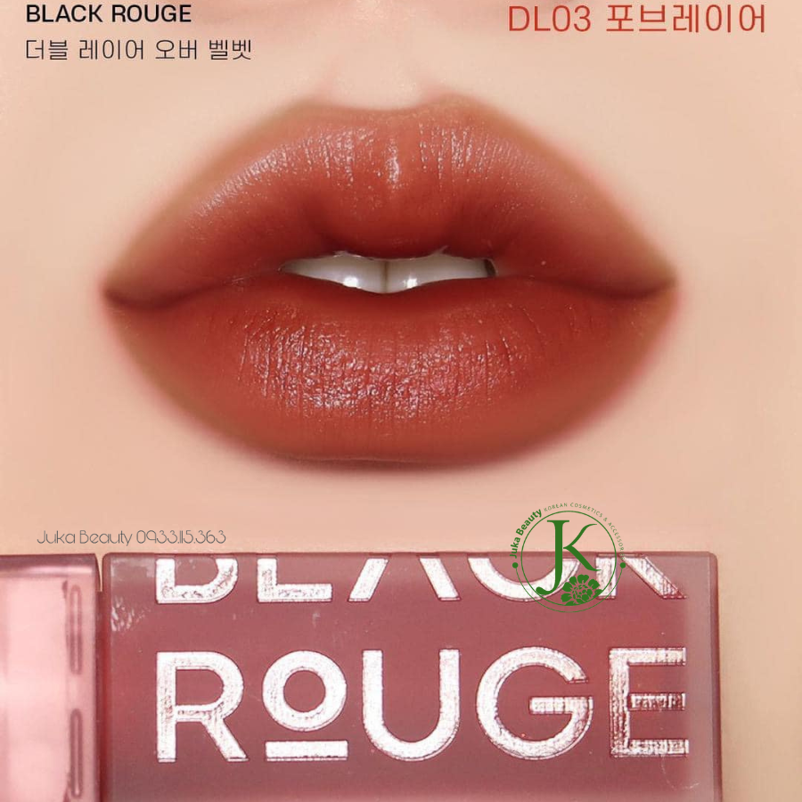 (Mẫu mới 2022) Son Kem Tint Lì Black Rouge Double Layer Over Velvet 4g