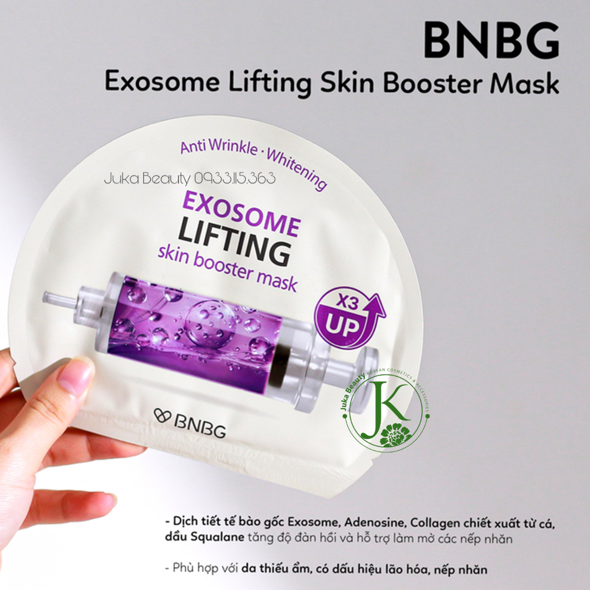 Mặt nạ giấy dưỡng ẩm, sáng da BNBG Skin Booster Mask 30g (Miếng)