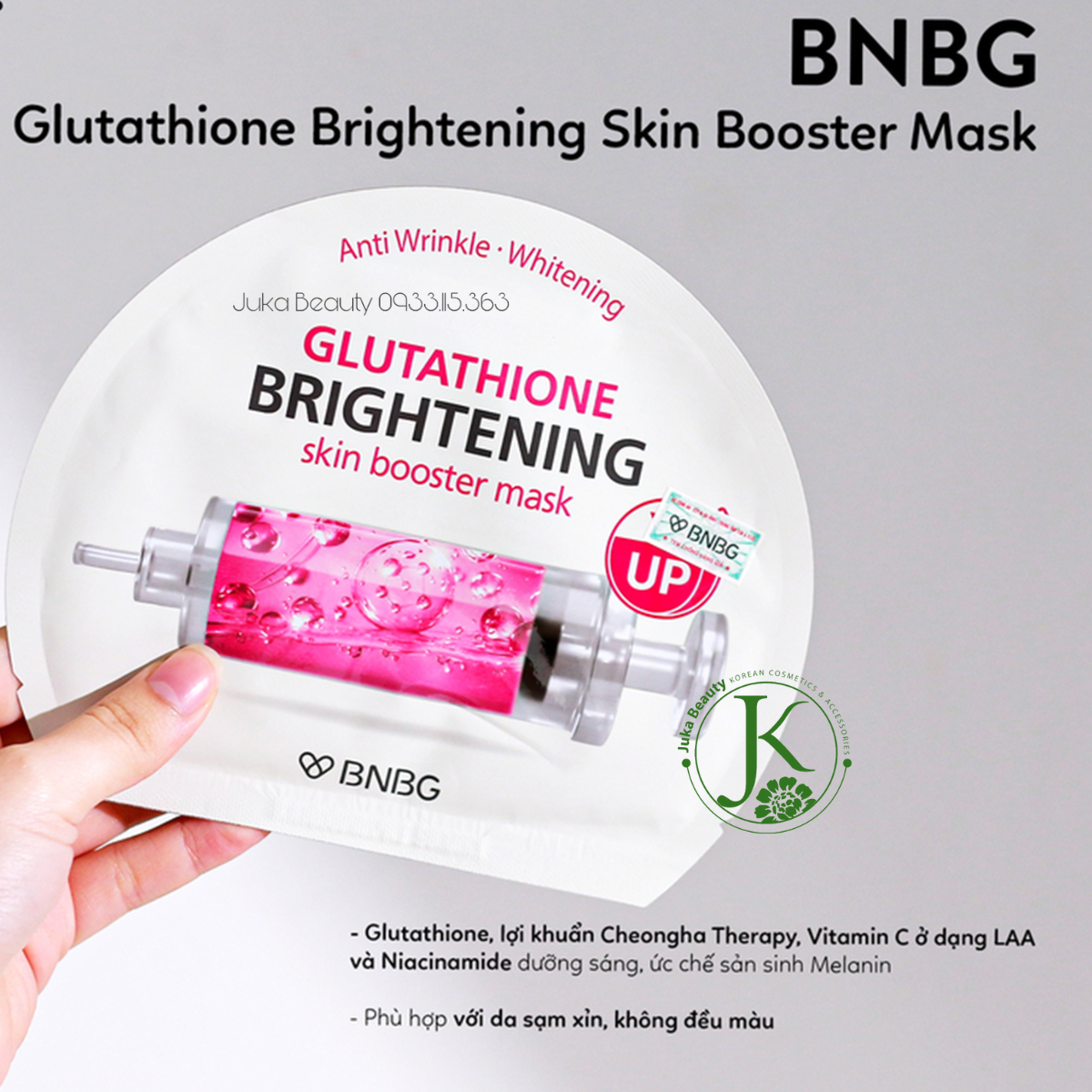 Mặt nạ giấy dưỡng ẩm, sáng da BNBG Skin Booster Mask 30g (Miếng)