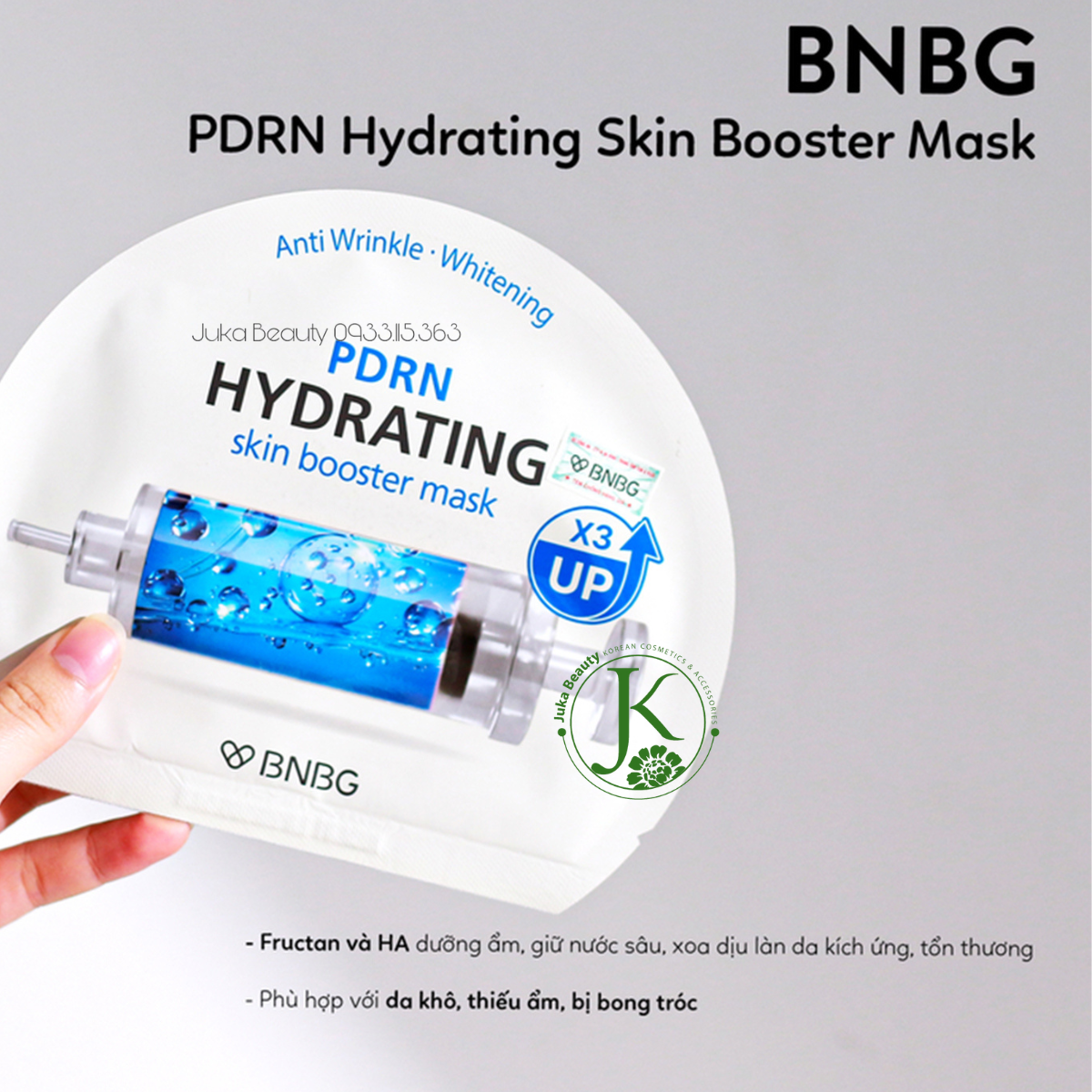 Mặt nạ giấy dưỡng ẩm, sáng da BNBG Skin Booster Mask 30g (Miếng)