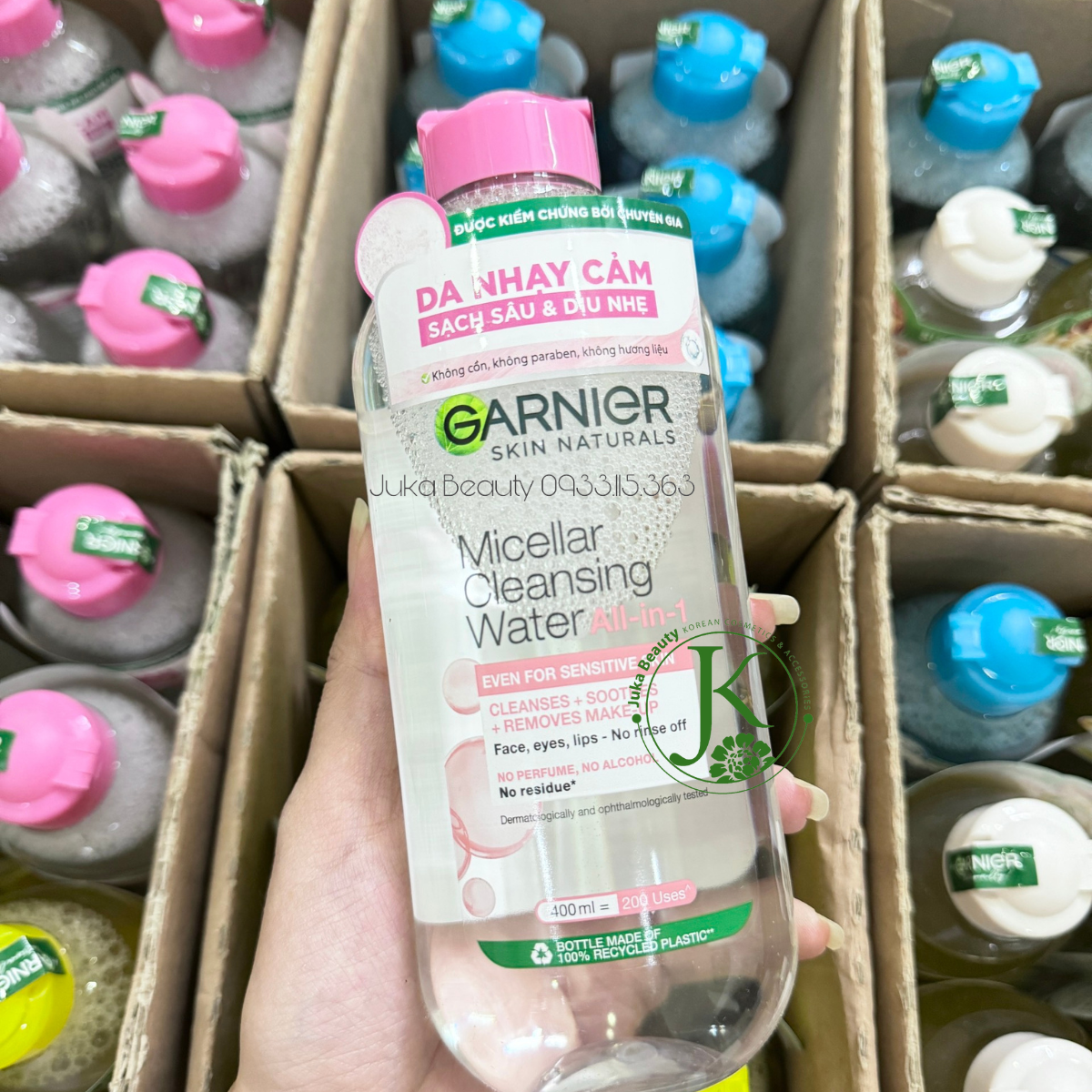Nước Tẩy Trang Làm Sạch Garnier Micellar Cleansing Water Dành Cho Da Nhạy Cảm 400ml