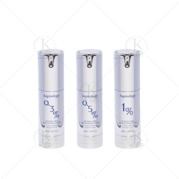 (DATE T10.2025) Kem Dưỡng Trắng, Tái Tạo Da Aspirelogy 1.0%, 0.5%, 0.3% Retinol Skin Brightener Cream 30ml