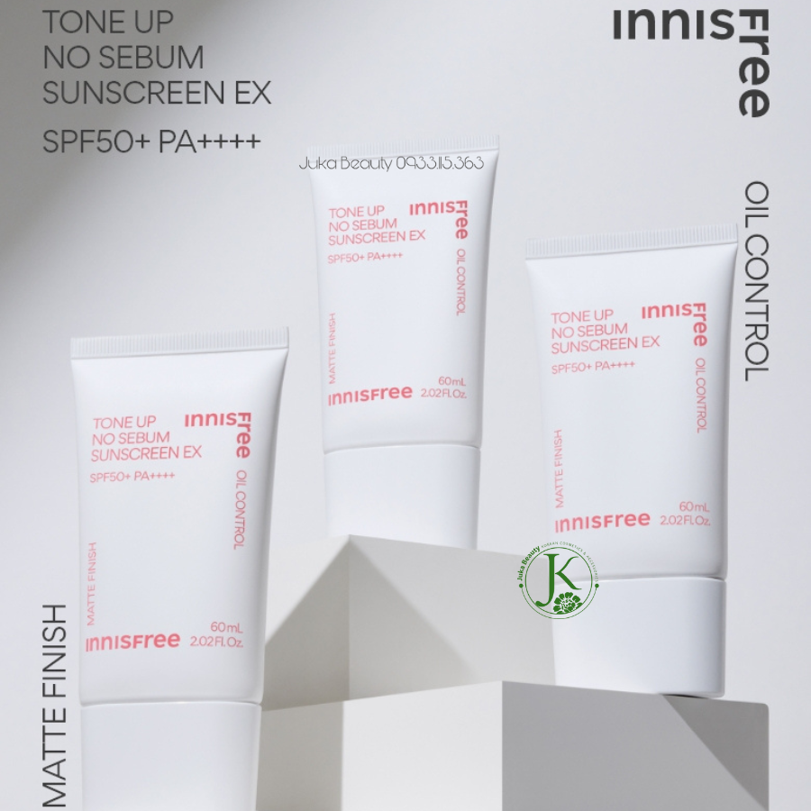 (Mẫu mới) Kem Chống Nắng Nâng Tone, Kiềm Dầu Innisfree Tone Up No Sebum Sunscreen SPF50+ PA++++ 60ml