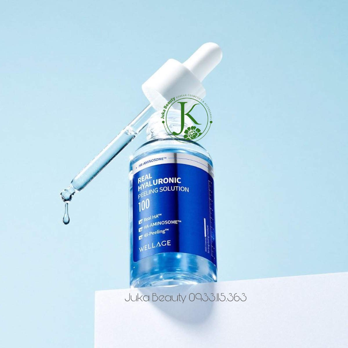 Tinh Chất Peel Da, Thu Nhỏ Lỗ Chân Lông Wellage Real Hyaluronic Peeling Solution 30ml