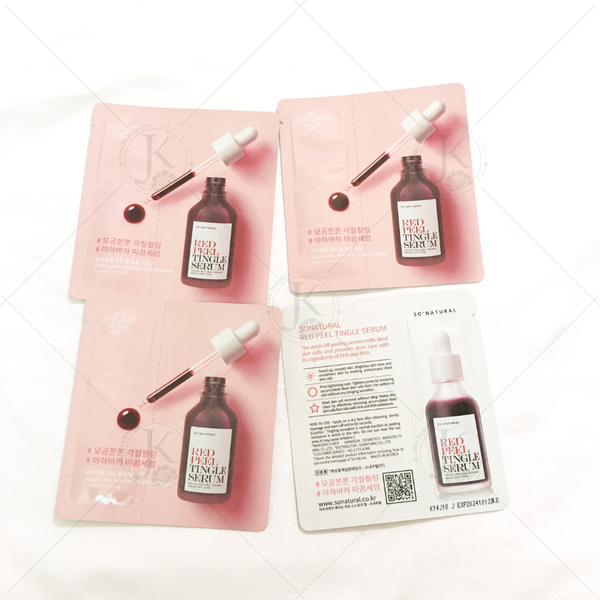 Sample Tinh chất tái tạo da So'Natural Red Peel Tingle Serum 2ml