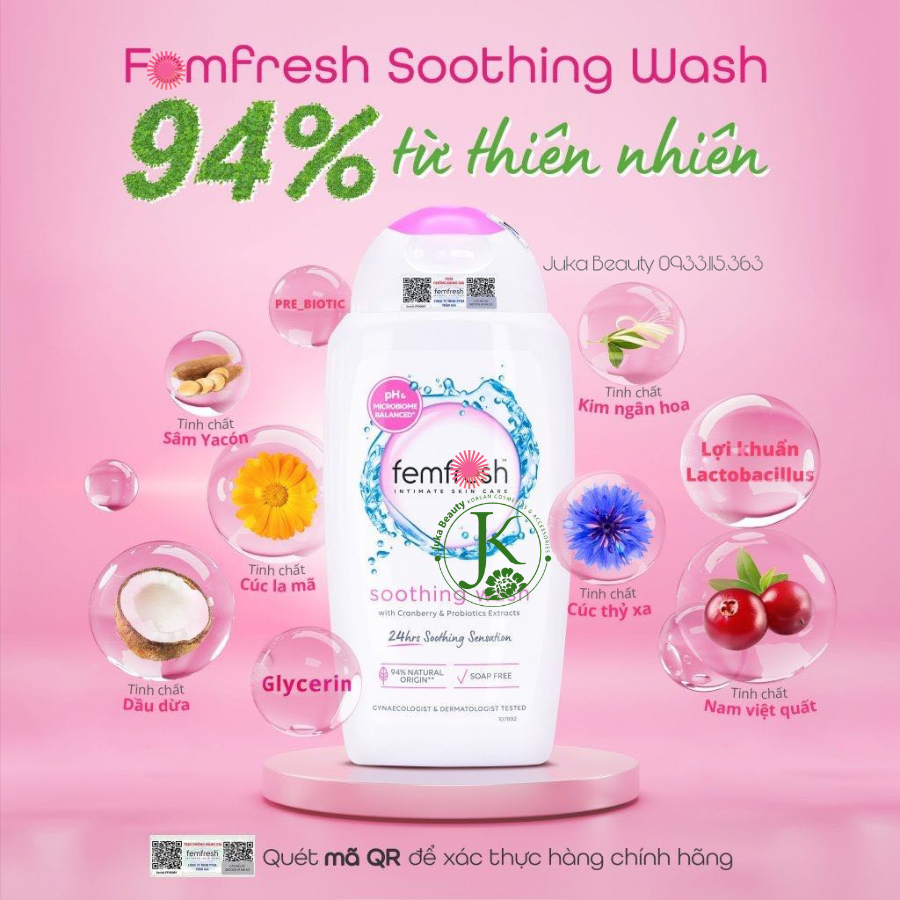 Dung Dịch Vệ Sinh Phụ Nữ Cao Cấp Femfresh Intimate Skin Care Wash 250ml