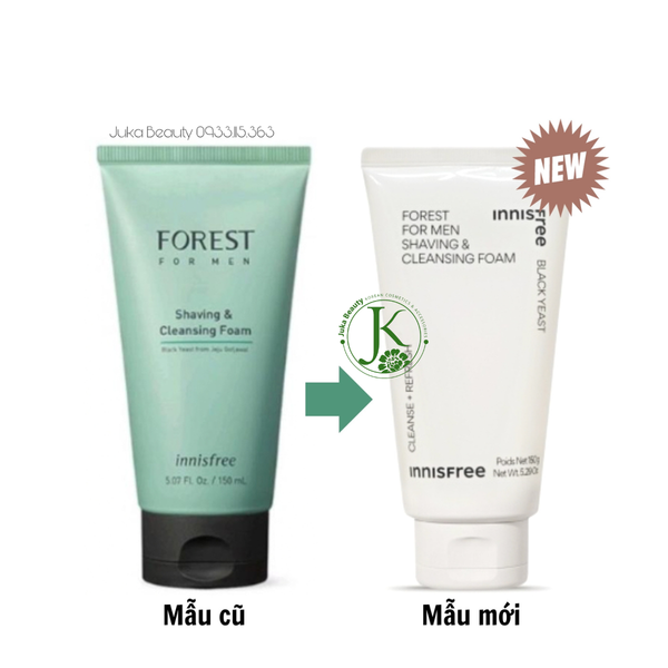  (NEW) Sữa Rửa Mặt Và Cạo Râu Cho Nam Innisfree Forest For Men Shaving & Cleansing Foam 150g 