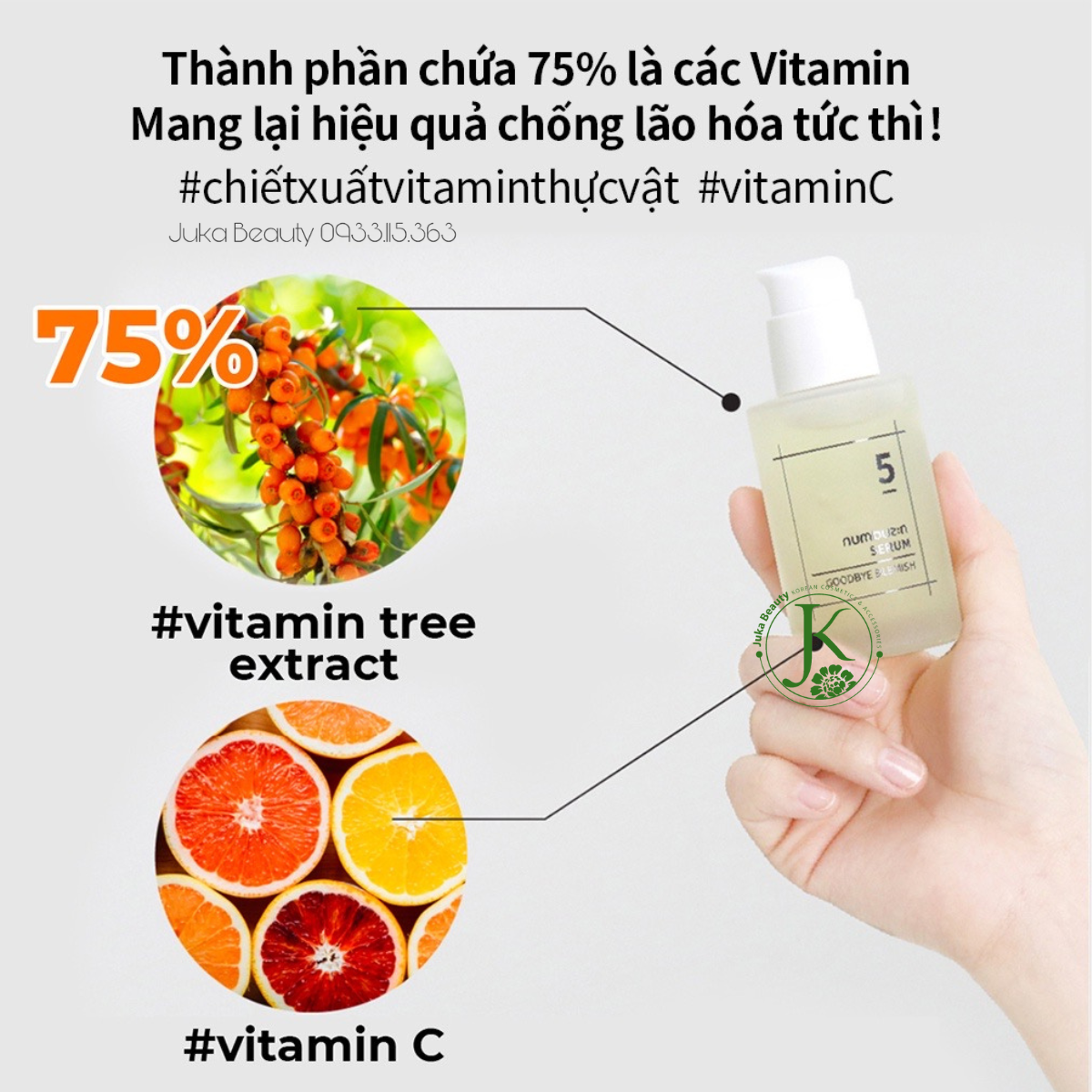 Tinh Chất Dưỡng Sáng, Giảm Mụn, Mờ Thâm Numbuzin Goodbye Blemish Serum No.5 50ml