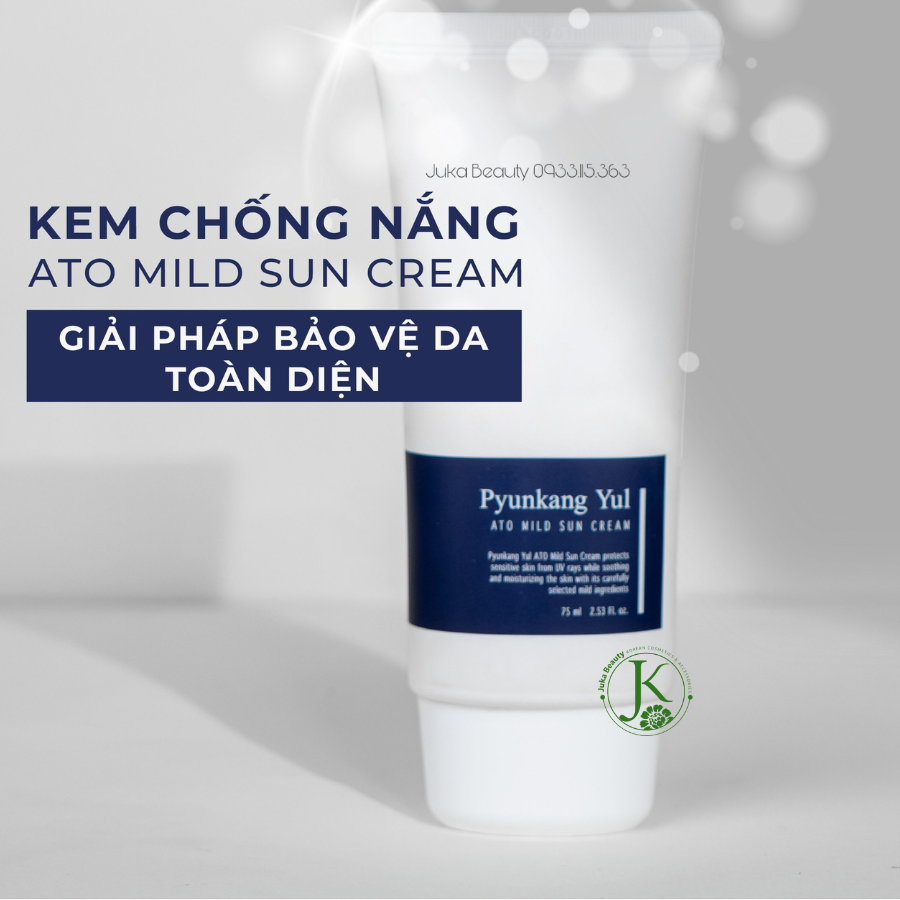 Kem Chống Nắng Phổ Rộng Phục Hồi Cho Da Nhạy Cảm Pyunkang Yul Ato Mild Sun Cream SPF50+ PA++++ 75ml
