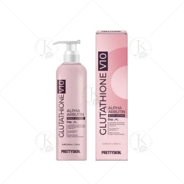 Dưỡng Thể Trắng Da Chống Nắng Ban Ngày PrettySkin Body Glutathione V10 Alpha Arbutin Body Lotion 250ml (Hồng)