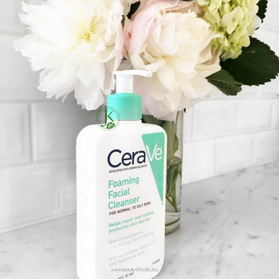 Sữa Rửa Mặt Sạch Da, Dịu Nhẹ Dành Cho Da Dầu CeraVe Foaming Cleanser For Oily Skin 236ml/ 473ml (Bản Pháp)