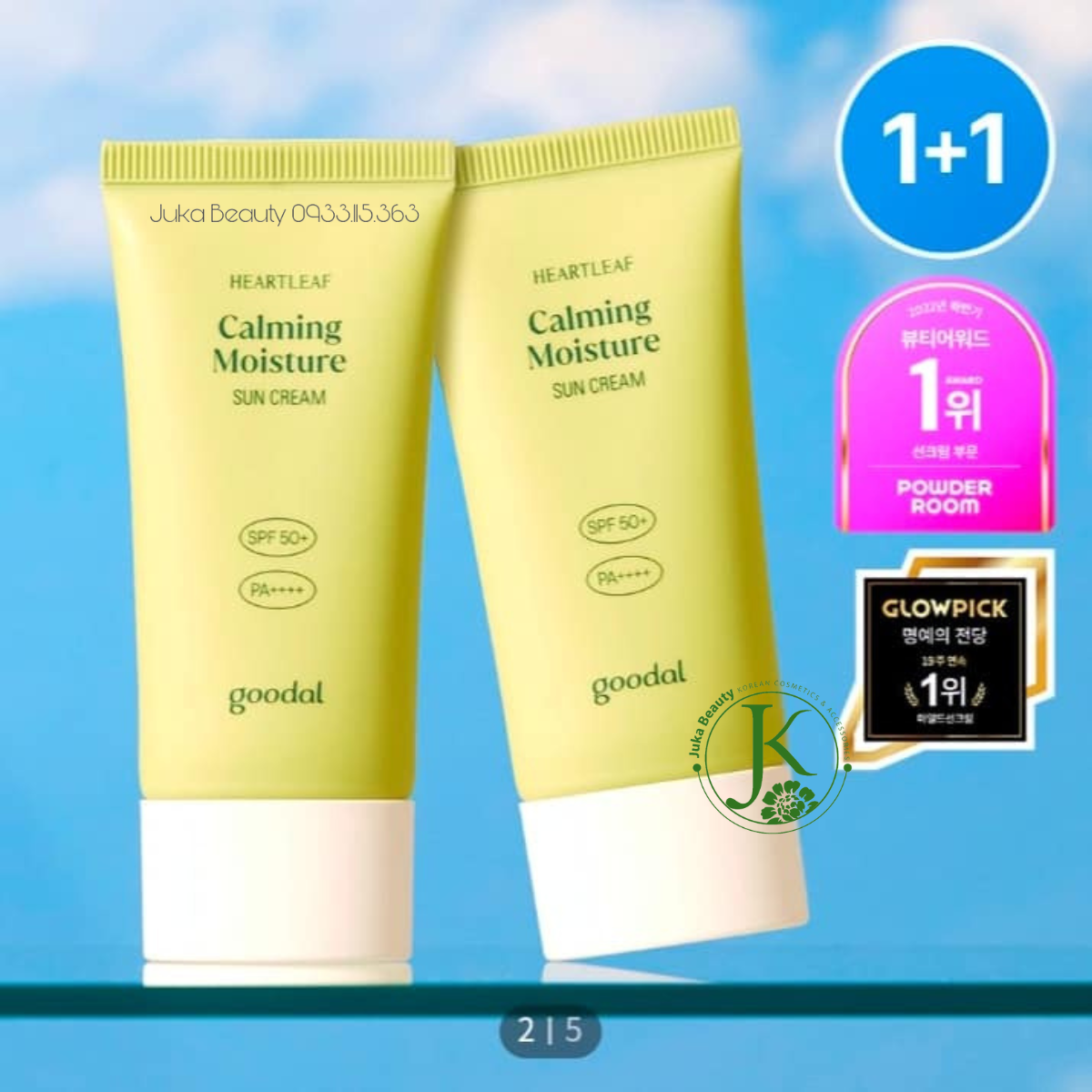 Kem Chống Nắng Dịu Nhẹ Goodal Houttuynia Cordata Calming Moisture Sun Cream SPF50+ PA++++ 50ml