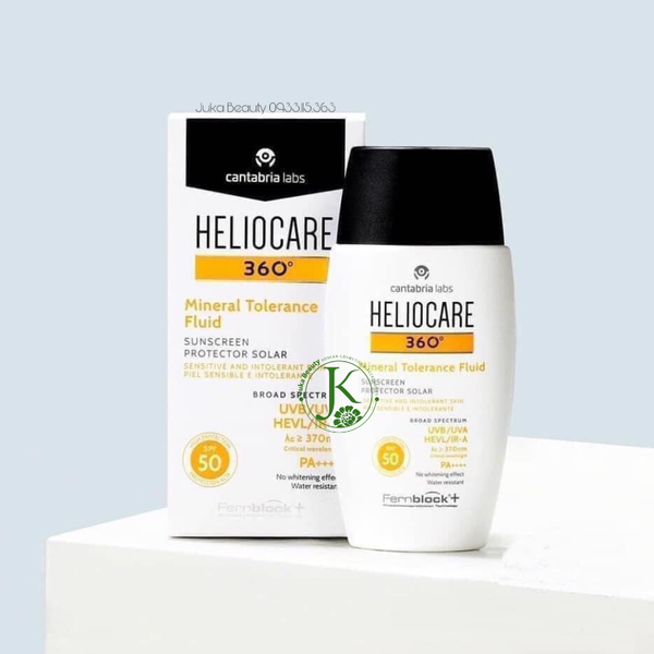  Kem Chống Nắng Dành cho Da Nhạy Cảm Heliocare 360 Mineral Tolerance Fluid SPF 50 PA++++ 50ml 