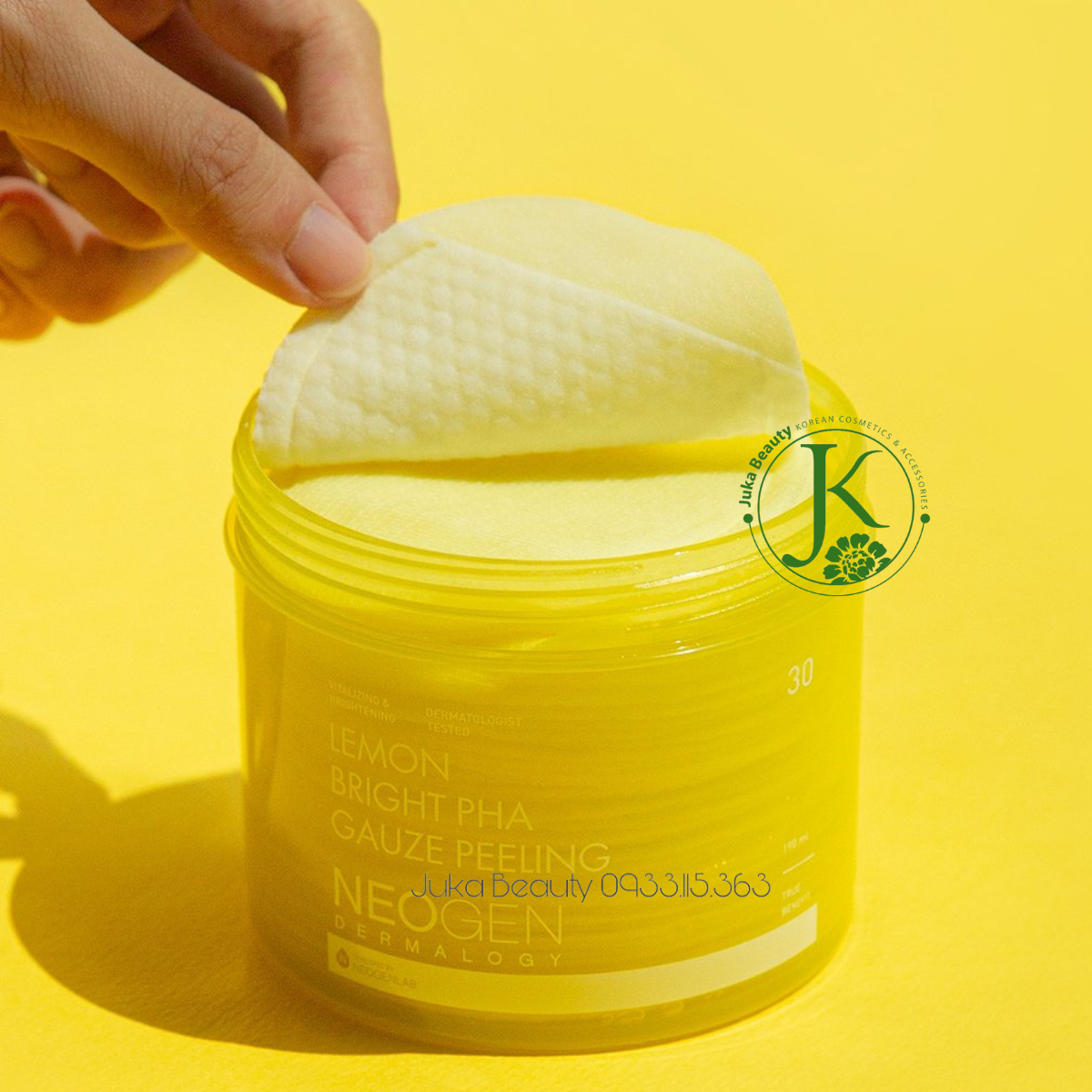 Toner Pad Tẩy Da Chết, Dưỡng Sáng Da Neogen Lemon Bright PHA Gauze Peeling 190ml (30 Miếng)