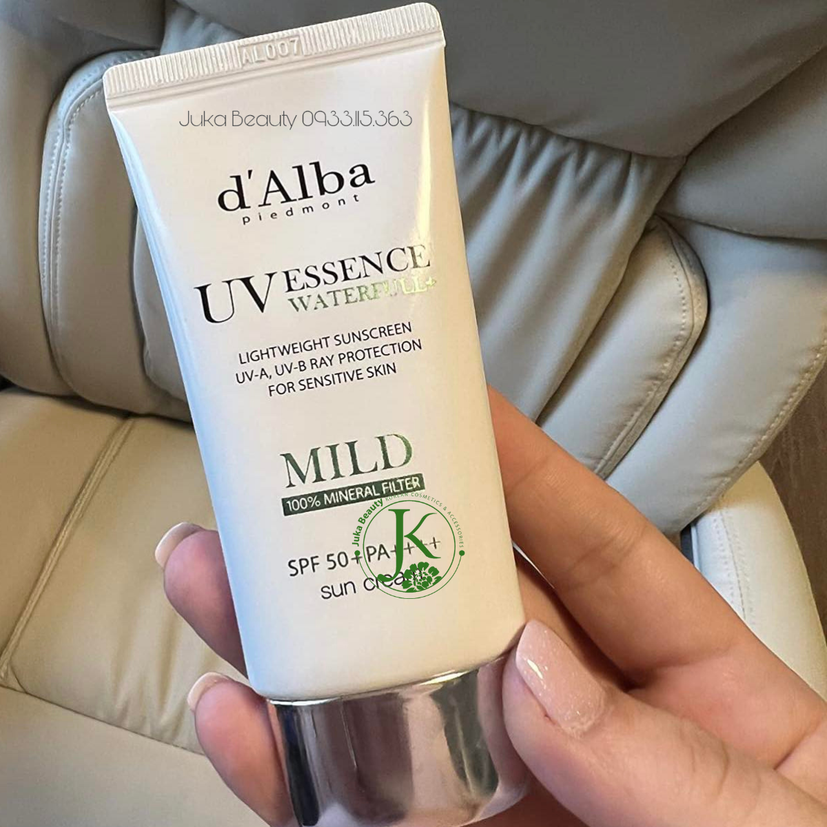 (XANH LÁ) Kem Chống Nắng Dịu Da, Không Nâng Tone D'Alba Waterfull MILD Sun Cream SPF50+ PA++++ 50ml