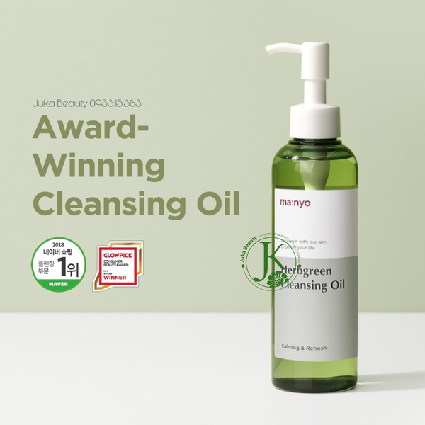  Dầu Tẩy Trang Thảo Mộc Dịu Nhẹ Ma:nyo Herbgreen Cleansing Oil 200ml (XANH LÁ) 