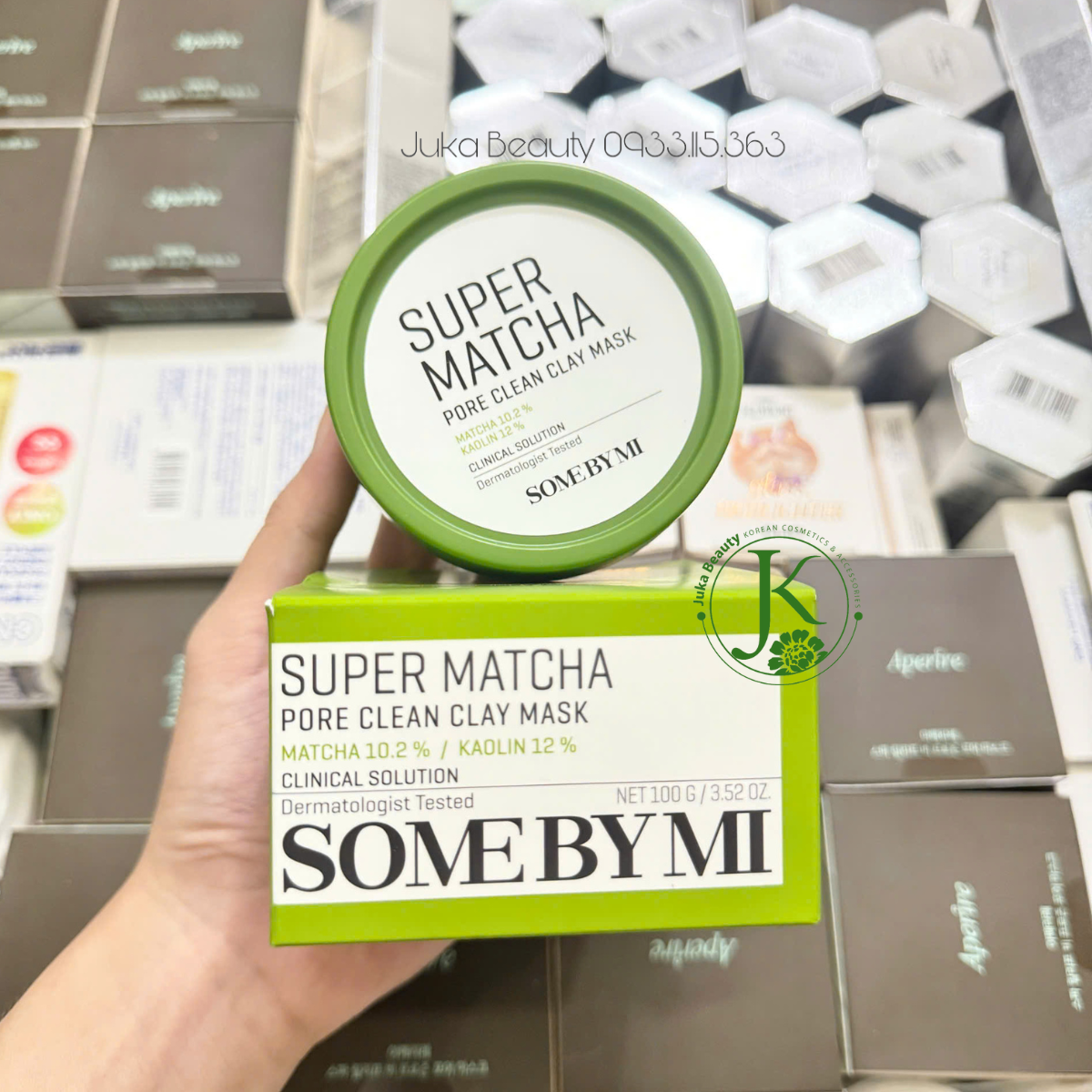 (Mẫu mới) Mặt nạ đất sét kiềm dầu, thu nhỏ lỗ chân lông Some By Mi Super Matcha Pore Clean Clay Mask 100g