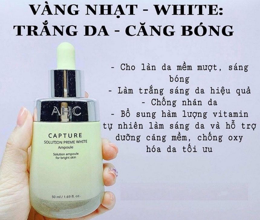Tinh Chất Dưỡng Trắng Da, Căng Bóng Mịn AHC Capture Solution Signature Brightening Ampoule 50mL (Vàng)
