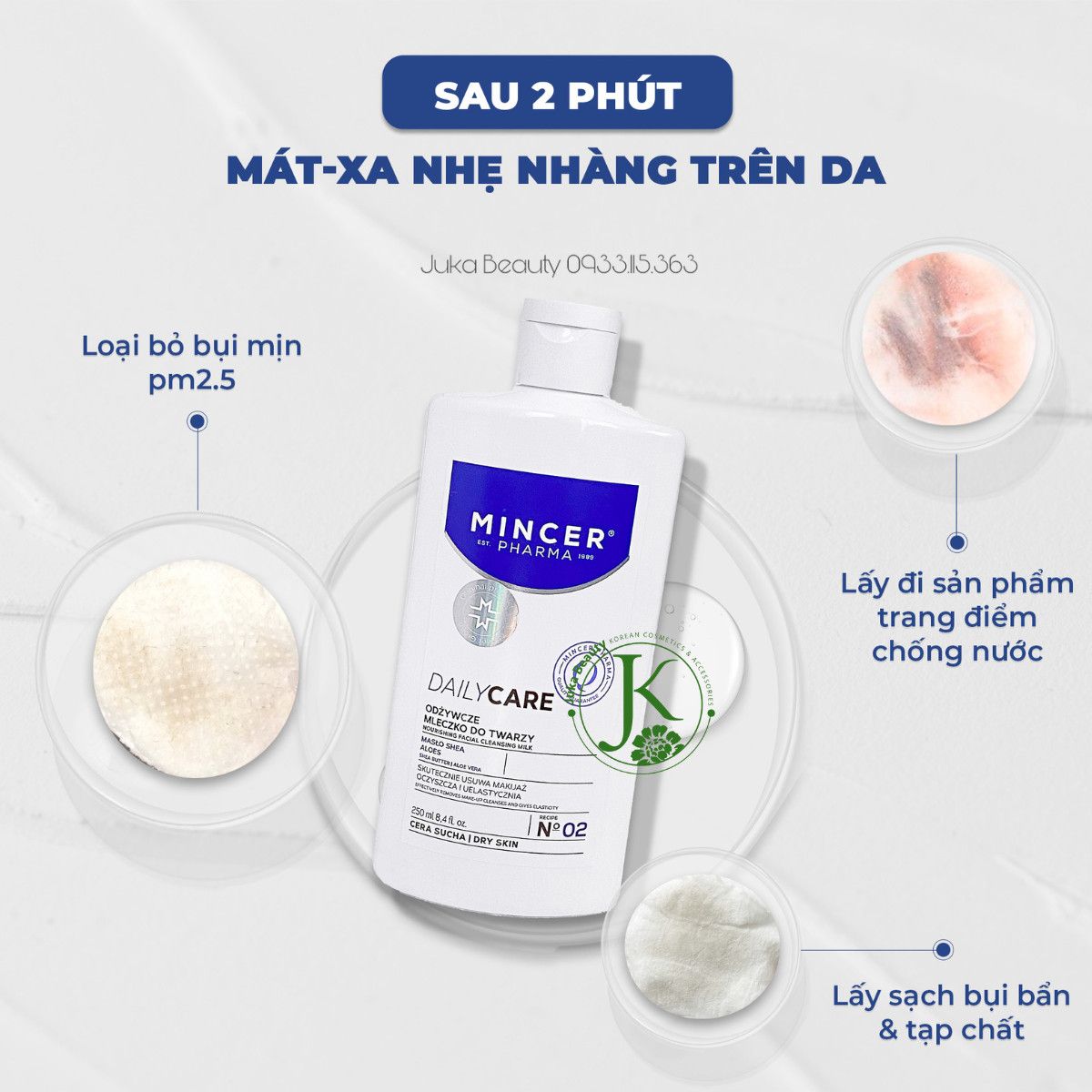 Sữa Tẩy Trang Hỗ Trợ Dưỡng ẩm, Sạch Sâu Mincer Pharma Daily Care Nourishing Facial Cleansing Milk 250ml