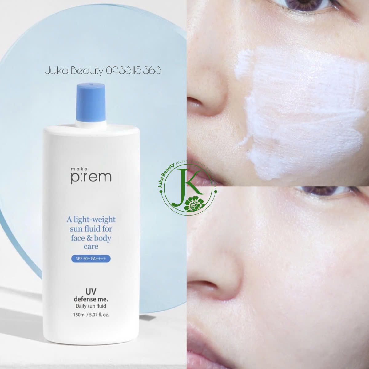Kem Chống Nắng Cho Mặt Và Body Make P:rem Daily Sun Fluid 150ml