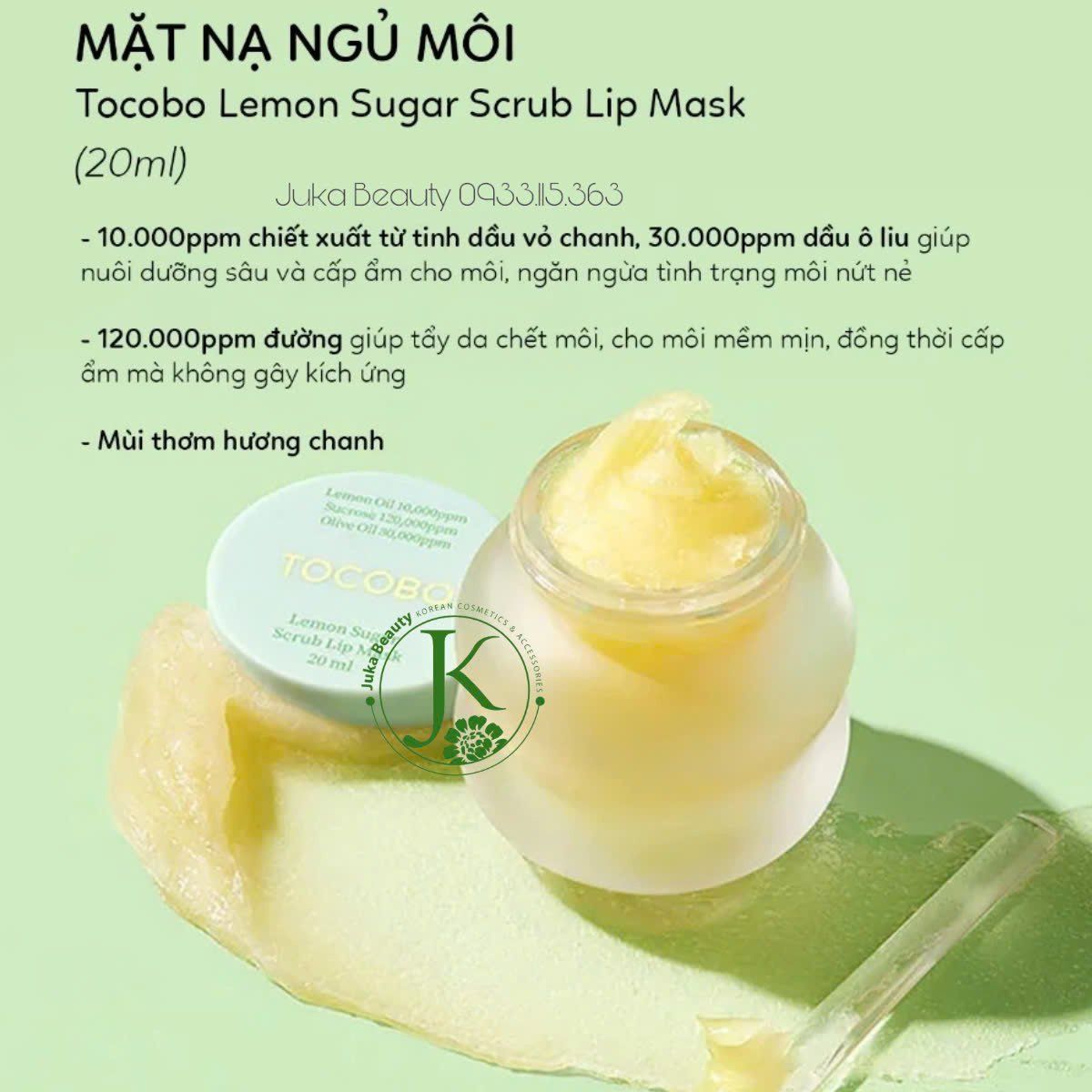 Mặt Nạ Ngủ Môi Kiêm Tẩy Da Chết Tocobo Lip Mask 20ml (4 dòng)
