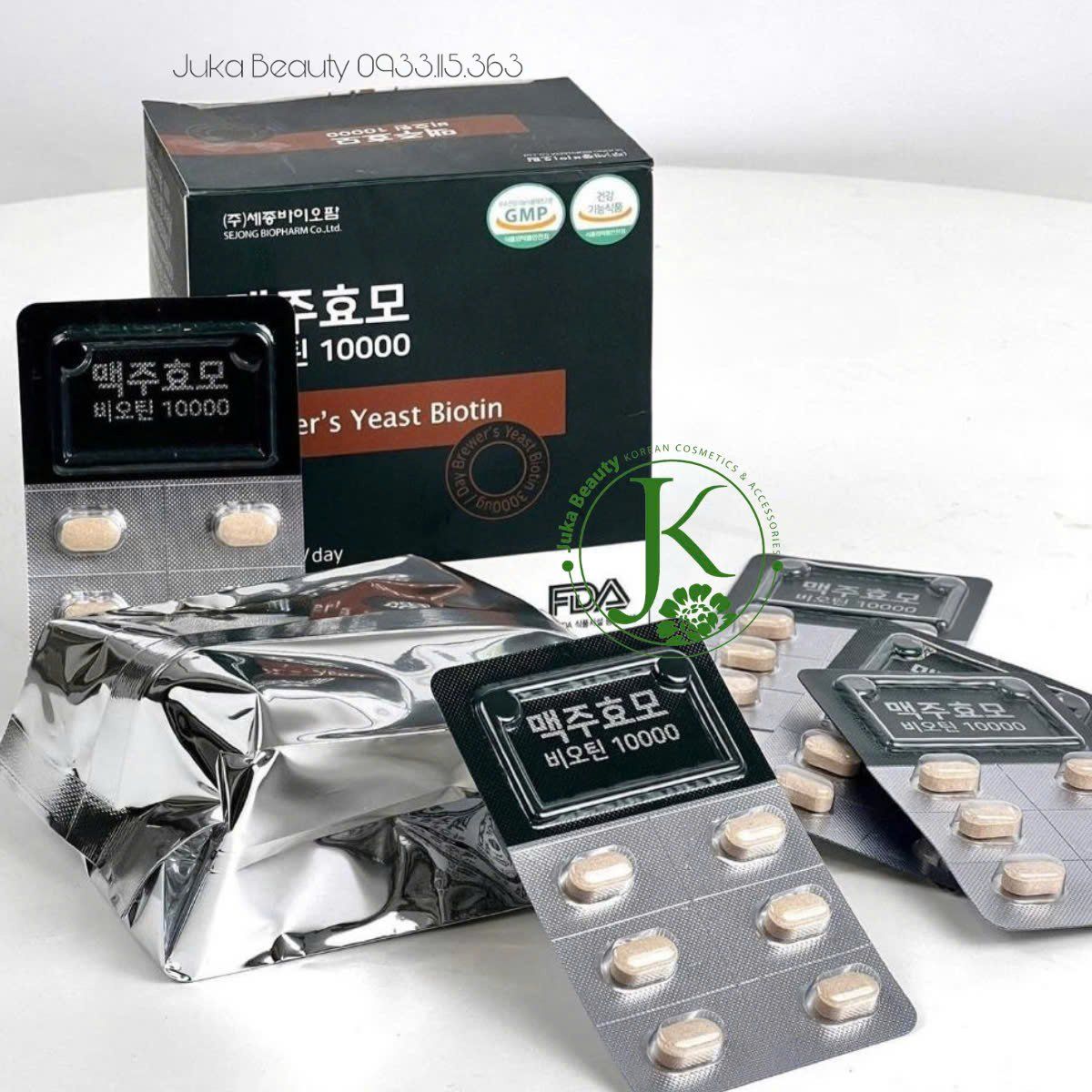Viên Uống Hỗ Trợ Mọc Tóc, Giảm Rụng Tóc Sejong Biopharm Brewer's Yeast Biotin (60 viên)