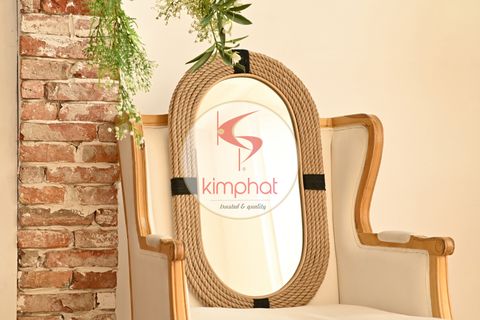  MJ-2808: Nice Woven Jute Mirror 