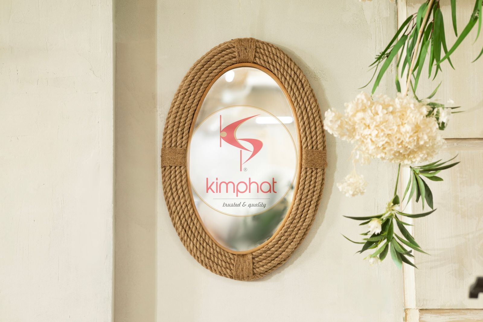 MJ-2805: Beautiful Shape Wicker Rope Mirror