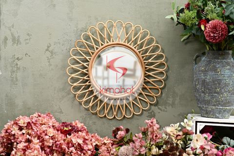  MR-2804: Interesting Round Rattan Mirror 