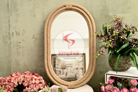  MJ-2801: Good Looking Jute Rope Mirror 