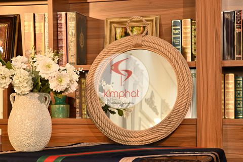  MJ-2809: Marvelous Jute Round Mirror 