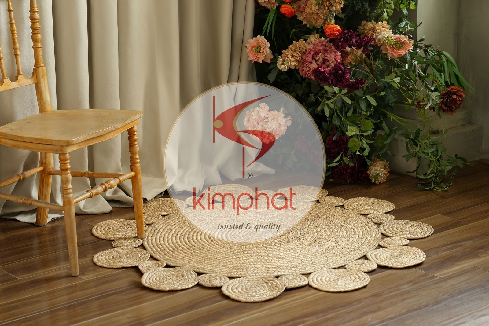 RW-2805: Premium Water Hyacinth Decorative Rug