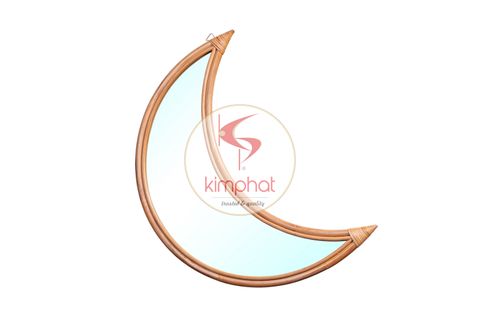  MR-2814: Beautiful Moon Shape Rattan Mirror 