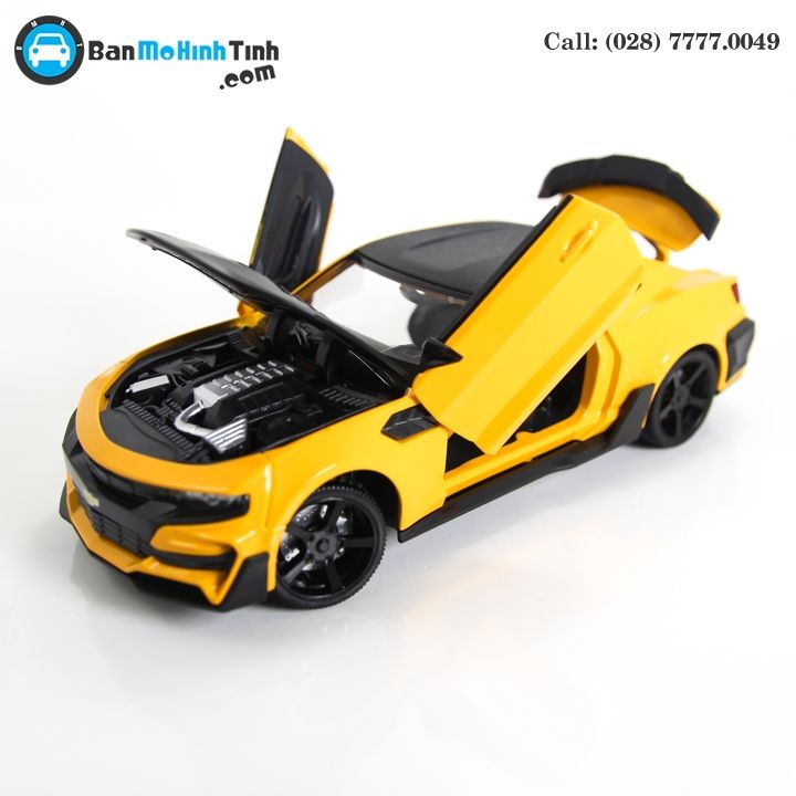 MÔ HÌNH CHELVOLET CAMARO ZL1 TRANSFORMERS BUMBLEBEE EDITION YELLOW 1:24 DOUBLEHOUSES