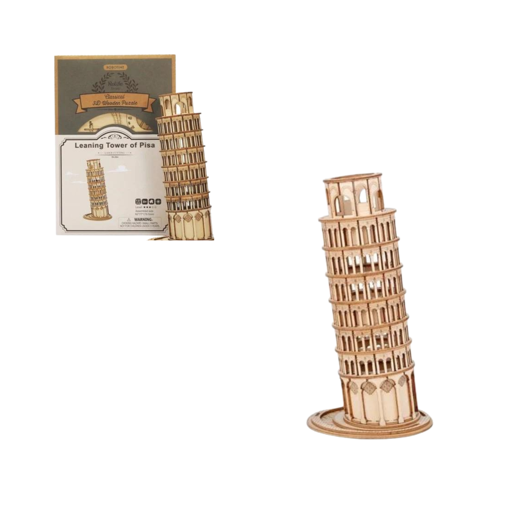 Mô hình gỗ lắp ráp 3D Pisa Leaning Tower (Tháp Nghiêng Pisa) (Wood Color) - Robotime TG304 - WP112