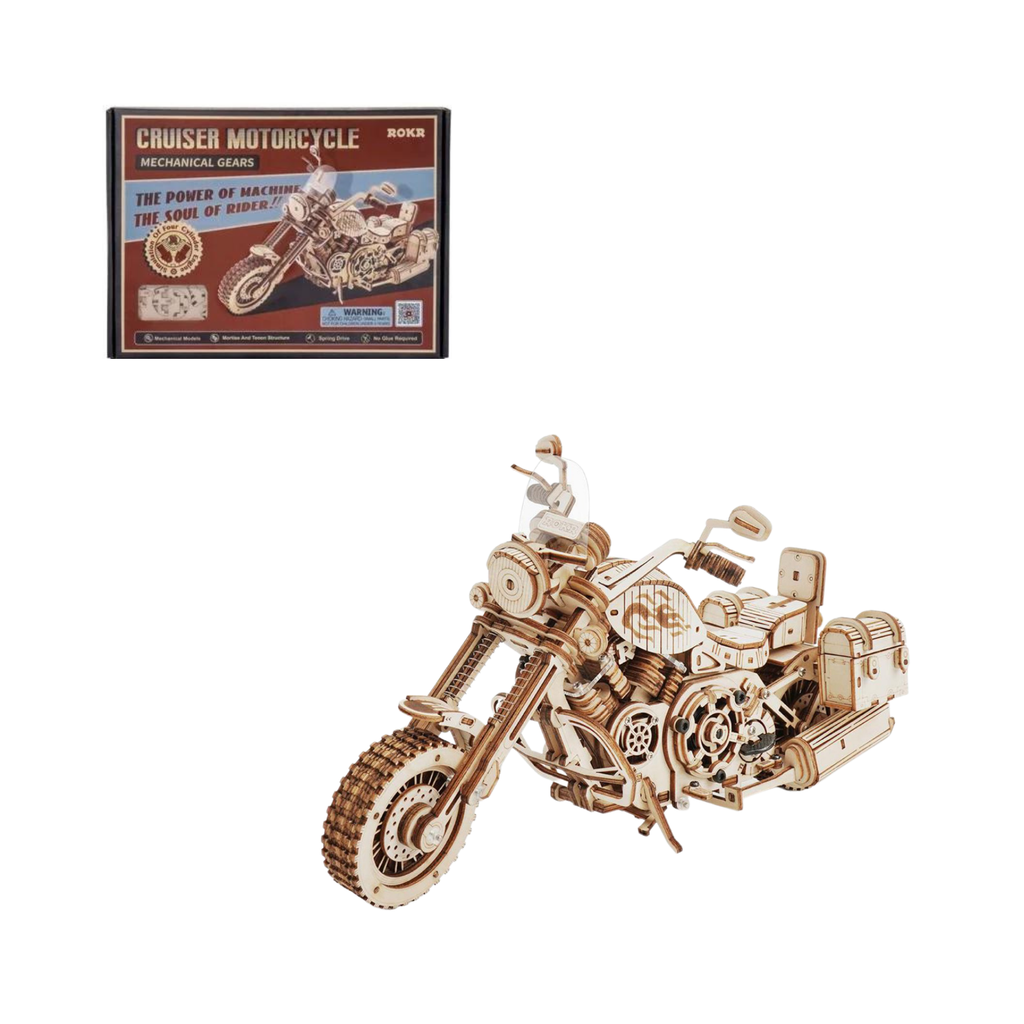 Mô Hình Gỗ Lắp Ráp 3D Cruiser Motorcycle (Xe Moto Harley Davidson) (Wood Color) - Robotime - LK504